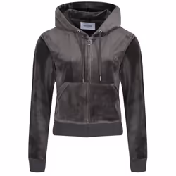 Juicy Couture Robertson Classic Jacket Polyester Women's Grey Hooded Sweatshirt - Not Specified, L