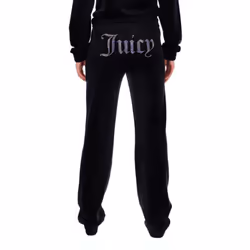 Juicy Couture Tina Velour Track Bottoms SS21 - Large, Black