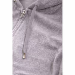 Juicy Couture Robertson Classic Jacket Polyester Women's Silver Hooded Sweatshirt - Silver, XL