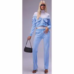 Juicy Couture Del Ray Polyester Women's Blue Joggers - Not Specified, L