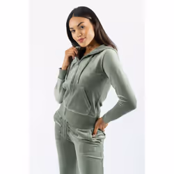 Juicy Couture Robertson Classic Jacket Polyester Women's Green Hooded Sweatshirt - Not Specified, XL
