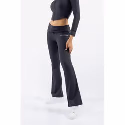 Juicy Couture Roll Down Flare Nylon Women's Black Track Pants - Black, L