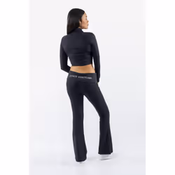 Juicy Couture Roll Down Flare Nylon Women's Black Track Pants - Black, L