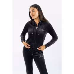 Juicy Couture Regal Madison Polyester Women's Black Hooded Sweatshirt - Black, M