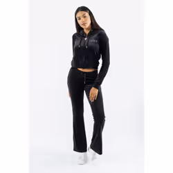 Juicy Couture Regal Madison Polyester Women's Black Hooded Sweatshirt - Black, M