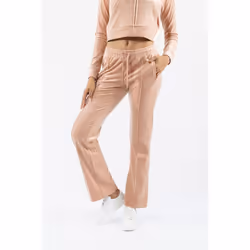Juicy Couture Velour Track Pant Polyester Women's Beige Joggers - Not Specified, M