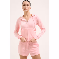 Juicy Couture Robertson Classic Jacket Polyester Women's Pink Hooded Sweatshirt - Pink, M
