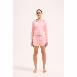 Juicy Couture Robertson Classic Jacket Polyester Women's Pink Hooded Sweatshirt - Pink, M