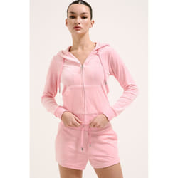 Juicy Couture Robertson Classic Jacket Polyester Women's Pink Hooded Sweatshirt - Pink, L
