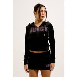 Juicy Couture Juicy Impact Polyester Women's Black Hooded Sweatshirt - Black, L