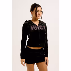 Juicy Couture Juicy Impact Polyester Women's Black Hooded Sweatshirt - Black, L