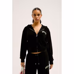 Juicy Couture Nala Cotton Women's Black Hooded Sweatshirt - Black, S