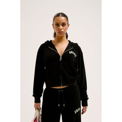 Juicy Couture Nala Cotton Women's Black Hooded Sweatshirt - Black, S