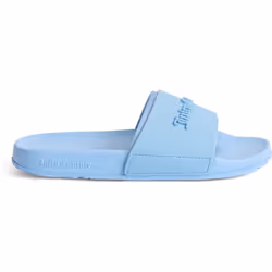 ) Juicy Couture Embossed PVC Women's Dusk Blue Slides - Blue, 5 (Adults'