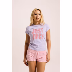 Juicy Couture Just Juicy Hilton T-Shirt Cotton Women's Lilac T-Shirt - S, S
