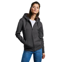 Russell Womens/Ladies Authentic Zipped Hoodie - XS, Charcoal Melange