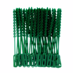 Ambassador Adjustable Plastic Plant Ties - 25 Pack / 12in, Green