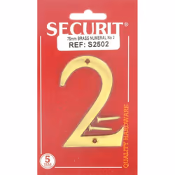 Securit Brass Numeral No 2