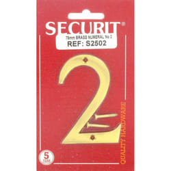 Securit Brass Numeral No 2