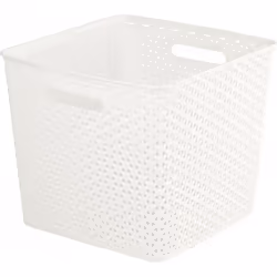 Curver Nestable Rattan Effect Basket - 13l, White