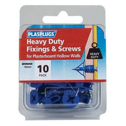 Plasplugs Plasterboard Fixings & Screws (Pack of 10)