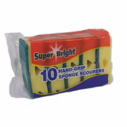 Superbright Hand Grip Sponge Scourers (Pack Of 10)