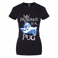 Grindstore Womens/Ladies My Patronus Is A Pug T-Shirt - XXL, Black