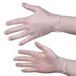 Aurelia Delight PD Clear Powdered Vinyl Gloves (Pack Of 100) - S, Clear