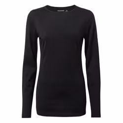 Craghoppers Womens/Ladies Merino Crew Neck Long Sleeve Baselayer II Top - 12 UK, Black