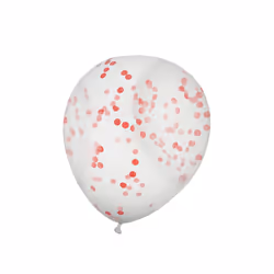 Unique Party 12 Inch Confetti Balloon (Pack Of 6) - One Size, Ruby Red