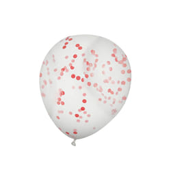 Unique Party 12 Inch Confetti Balloon (Pack Of 6) - One Size, Ruby Red