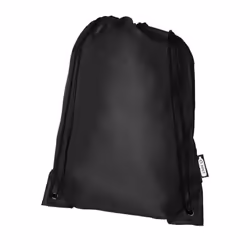 Bullet Oriole Recycled Drawstring Backpack - One Size, Solid Black