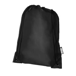 Bullet Oriole Recycled Drawstring Backpack - One Size, Solid Black