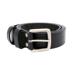 Duke Mens Gavin Kingsize Square Buckle Leather Belt - 52in, Black