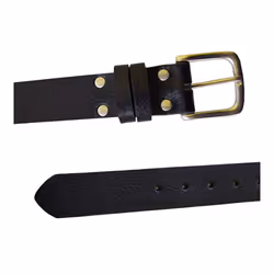 Duke Mens Gavin Kingsize Square Buckle Leather Belt - 52in, Black