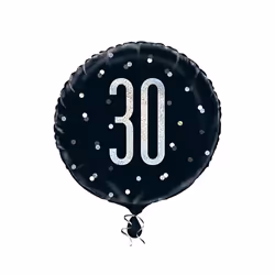 Unique Party Glitz Prismatic Age Foil Balloon - 100, Black