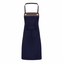 Premier Espresso Bib Apron - One Size, Navy/Brown