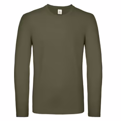 B&C Mens #E150 Long Sleeve T-Shirt - S, Urban Khaki