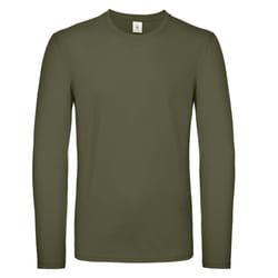 B&C Mens #E150 Long Sleeve T-Shirt - S, Urban Khaki