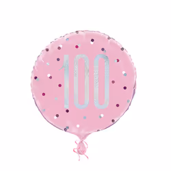 Unique Party Glitz Prismatic Age Foil Balloon - 13, Pink