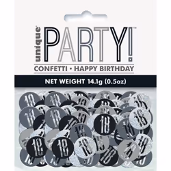 Unique Party Glitz Foil Confetti - 13, Black
