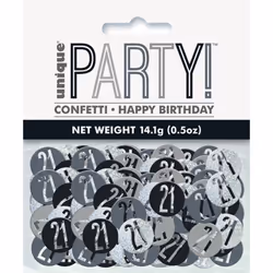 Unique Party Glitz Foil Confetti - 13, Black