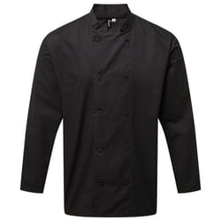 Premier Unisex Adults Chefs Coolchecker Long Sleeve Jacket - L, Black