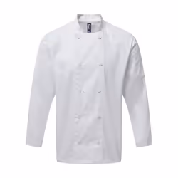 Premier Unisex Adults Chefs Coolchecker Long Sleeve Jacket - S, White