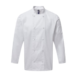 Premier Unisex Adults Chefs Coolchecker Long Sleeve Jacket - S, White