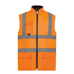 Yoko Adults Unisex Hi-Vis Padded Bodywarmer - XL, Orange