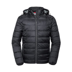 Russell Adults Unisex Hooded Nano Jacket - S, Black