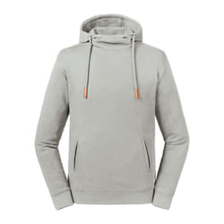 Russell Adults Unisex Pure Organic High Collar Hooded Sweatshirt - XS, Stone
