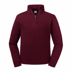 Russell Mens Authentic Quarter Zip Sweatshirt - XS, Burgundy