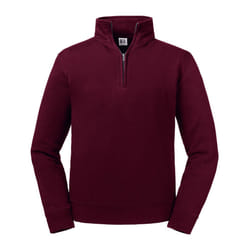 Russell Mens Authentic Quarter Zip Sweatshirt - XS, Burgundy